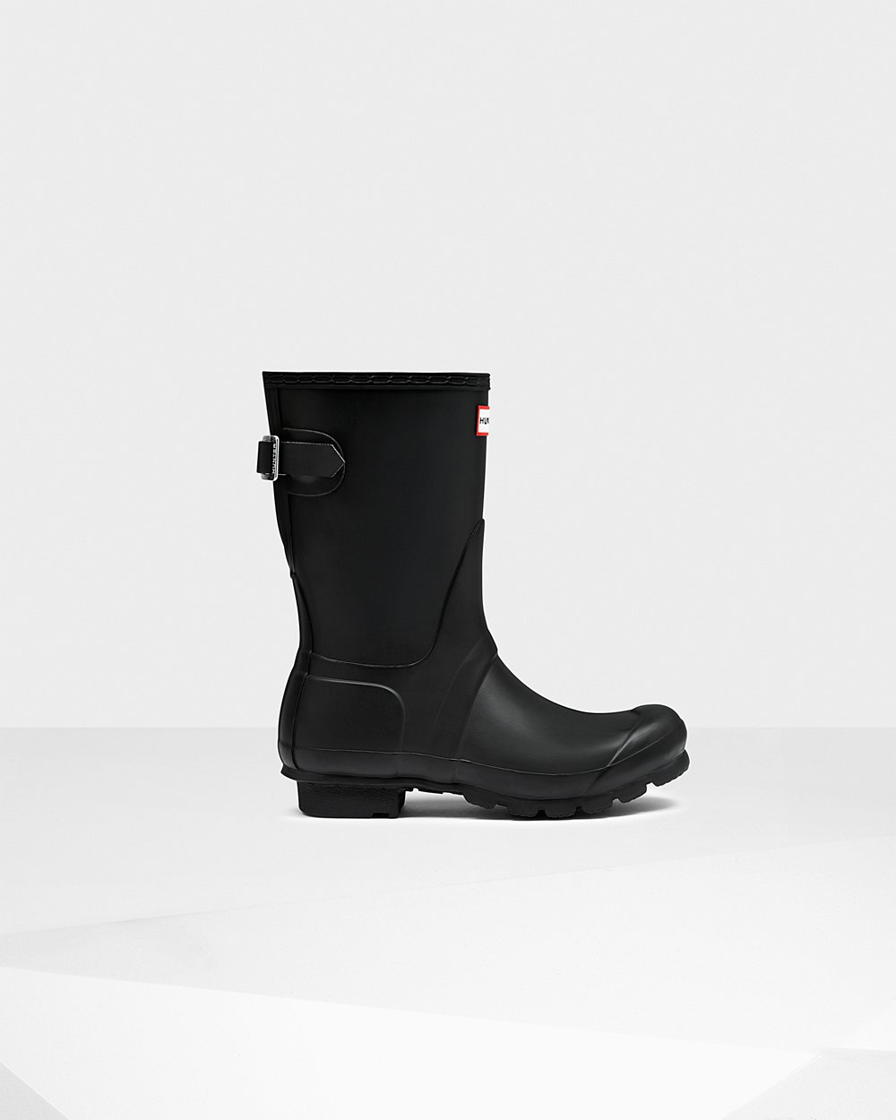 Womens Hunter Original Back Adjustable - Short Rain Boots Black - 2317-IAYSL